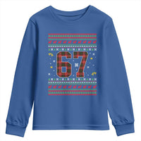 67 Christmas Red Plaid Youth Sweatshirt Funny Six Seven Meme Holiday Vibes Graphic - Wonder Print Shop
