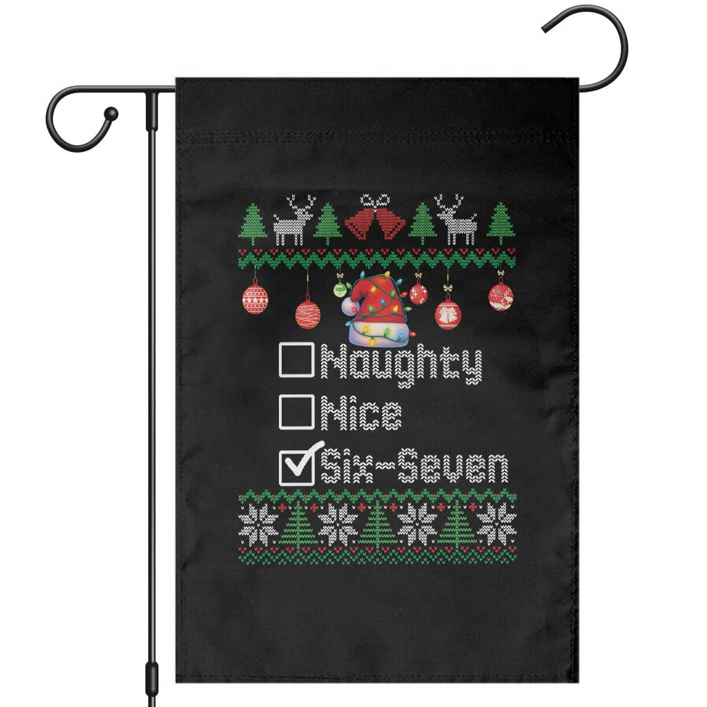 Funny 67 Christmas Checklist Garden Flag Naughty Nice Six Seven Meme Holiday - Wonder Print Shop