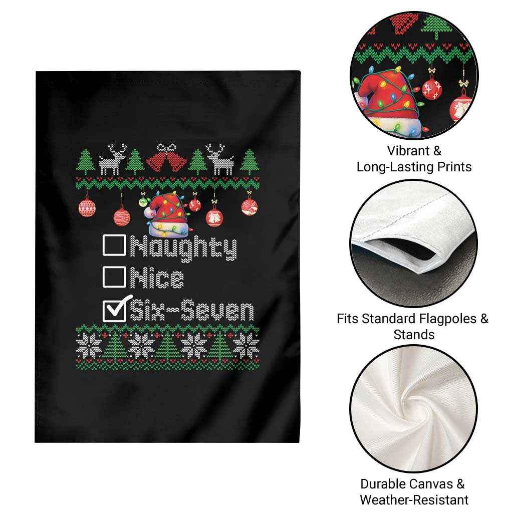 Funny 67 Christmas Checklist Garden Flag Naughty Nice Six Seven Meme Holiday - Wonder Print Shop