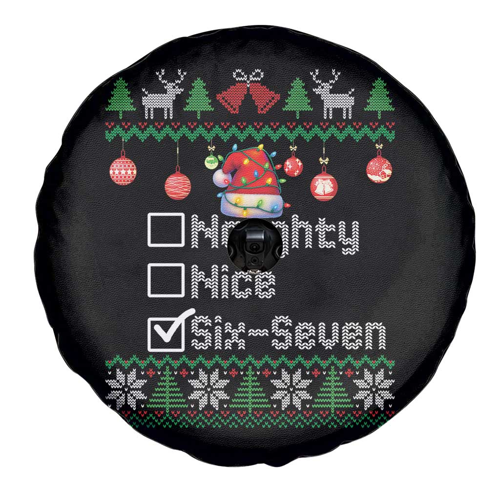 Funny 67 Christmas Checklist Spare Tire Cover Naughty Nice Six Seven Meme Holiday - Wonder Print Shop