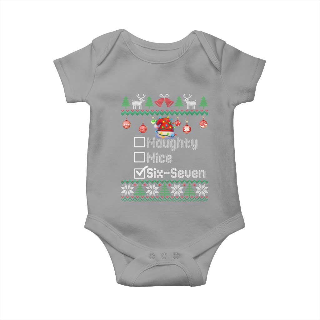 Funny 67 Christmas Checklist Baby Onesie Naughty Nice Six Seven Meme Holiday - Wonder Print Shop