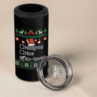 Funny 67 Christmas Checklist 4 in 1 Can Cooler Tumbler Naughty Nice Six Seven Meme Holiday - Wonder Print Shop