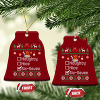 Funny 67 Christmas Checklist Ceramic Ornament Naughty Nice Six Seven Meme Holiday - Wonder Print Shop