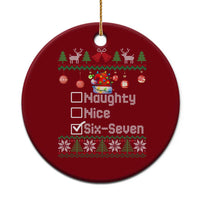 Funny 67 Christmas Checklist Ceramic Ornament Naughty Nice Six Seven Meme Holiday - Wonder Print Shop