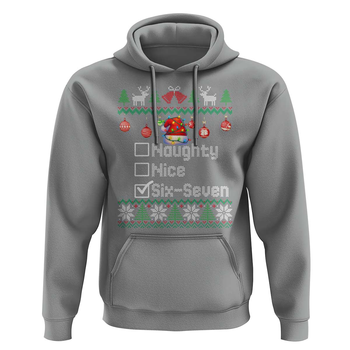 Funny 67 Christmas Checklist Hoodie Naughty Nice Six Seven Meme Holiday - Wonder Print Shop