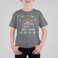Funny 67 Christmas Checklist T Shirt For Kid Naughty Nice Six Seven Meme Holiday - Wonder Print Shop