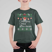 Funny 67 Christmas Checklist T Shirt For Kid Naughty Nice Six Seven Meme Holiday - Wonder Print Shop