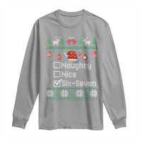 Funny 67 Christmas Checklist Long Sleeve Shirt Naughty Nice Six Seven Meme Holiday - Wonder Print Shop