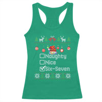Funny 67 Christmas Checklist Racerback Tank Top Naughty Nice Six Seven Meme Holiday - Wonder Print Shop