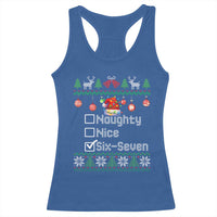 Funny 67 Christmas Checklist Racerback Tank Top Naughty Nice Six Seven Meme Holiday - Wonder Print Shop