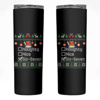 Funny 67 Christmas Checklist Skinny Tumbler Naughty Nice Six Seven Meme Holiday - Wonder Print Shop