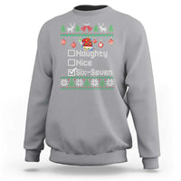 Funny 67 Christmas Checklist Sweatshirt Naughty Nice Six Seven Meme Holiday - Wonder Print Shop