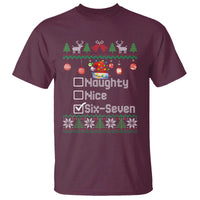 Funny 67 Christmas Checklist T Shirt Naughty Nice Six Seven Meme Holiday - Wonder Print Shop