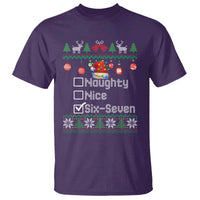 Funny 67 Christmas Checklist T Shirt Naughty Nice Six Seven Meme Holiday - Wonder Print Shop