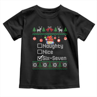 Funny 67 Christmas Checklist Toddler T Shirt Naughty Nice Six Seven Meme Holiday - Wonder Print Shop