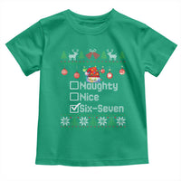 Funny 67 Christmas Checklist Toddler T Shirt Naughty Nice Six Seven Meme Holiday - Wonder Print Shop