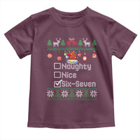 Funny 67 Christmas Checklist Toddler T Shirt Naughty Nice Six Seven Meme Holiday - Wonder Print Shop