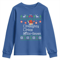 Funny 67 Christmas Checklist Youth Sweatshirt Naughty Nice Six Seven Meme Holiday - Wonder Print Shop