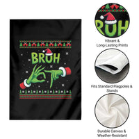 Christmas Bruh 67 Green Hands Meme Garden Flag Funny Six Seven Meme Holiday Ugly Sweater - Wonder Print Shop