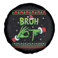 Christmas Bruh 67 Green Hands Meme Spare Tire Cover Funny Six Seven Meme Holiday Ugly Sweater - Wonder Print Shop