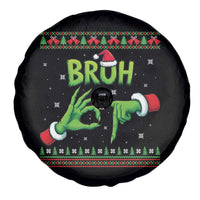 Christmas Bruh 67 Green Hands Meme Spare Tire Cover Funny Six Seven Meme Holiday Ugly Sweater - Wonder Print Shop