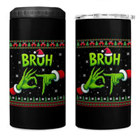 Christmas Bruh 67 Green Hands Meme 4 in 1 Can Cooler Tumbler Funny Six Seven Meme Holiday Ugly Sweater - Wonder Print Shop