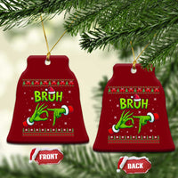 Christmas Bruh 67 Green Hands Meme Ceramic Ornament Funny Six Seven Meme Holiday Ugly Sweater - Wonder Print Shop