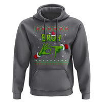 Christmas Bruh 67 Green Hands Meme Hoodie Funny Six Seven Meme Holiday Ugly Sweater - Wonder Print Shop