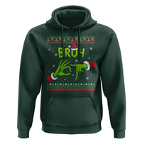 Christmas Bruh 67 Green Hands Meme Hoodie Funny Six Seven Meme Holiday Ugly Sweater - Wonder Print Shop