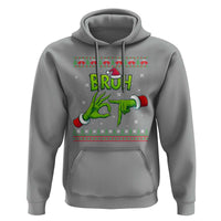 Christmas Bruh 67 Green Hands Meme Hoodie Funny Six Seven Meme Holiday Ugly Sweater - Wonder Print Shop