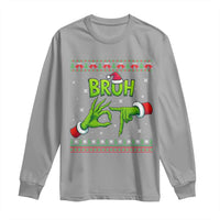 Christmas Bruh 67 Green Hands Meme Long Sleeve Shirt Funny Six Seven Meme Holiday Ugly Sweater - Wonder Print Shop