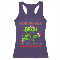 Christmas Bruh 67 Green Hands Meme Racerback Tank Top Funny Six Seven Meme Holiday Ugly Sweater - Wonder Print Shop
