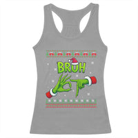 Christmas Bruh 67 Green Hands Meme Racerback Tank Top Funny Six Seven Meme Holiday Ugly Sweater - Wonder Print Shop