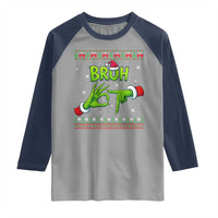 Christmas Bruh 67 Green Hands Meme Raglan Shirt Funny Six Seven Meme Holiday Ugly Sweater - Wonder Print Shop