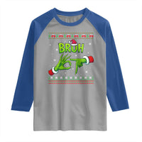 Christmas Bruh 67 Green Hands Meme Raglan Shirt Funny Six Seven Meme Holiday Ugly Sweater - Wonder Print Shop