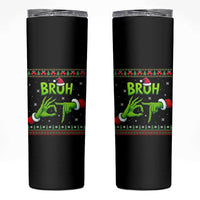 Christmas Bruh 67 Green Hands Meme Skinny Tumbler Funny Six Seven Meme Holiday Ugly Sweater - Wonder Print Shop
