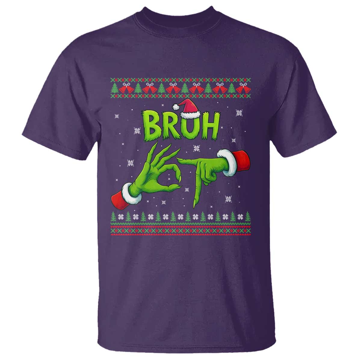 Christmas Bruh 67 Green Hands Meme T Shirt Funny Six Seven Meme Holiday Ugly Sweater - Wonder Print Shop