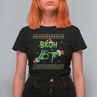 Christmas Bruh 67 Green Hands Meme T Shirt For Women Funny Six Seven Meme Holiday Ugly Sweater - Wonder Print Shop