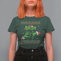 Christmas Bruh 67 Green Hands Meme T Shirt For Women Funny Six Seven Meme Holiday Ugly Sweater - Wonder Print Shop