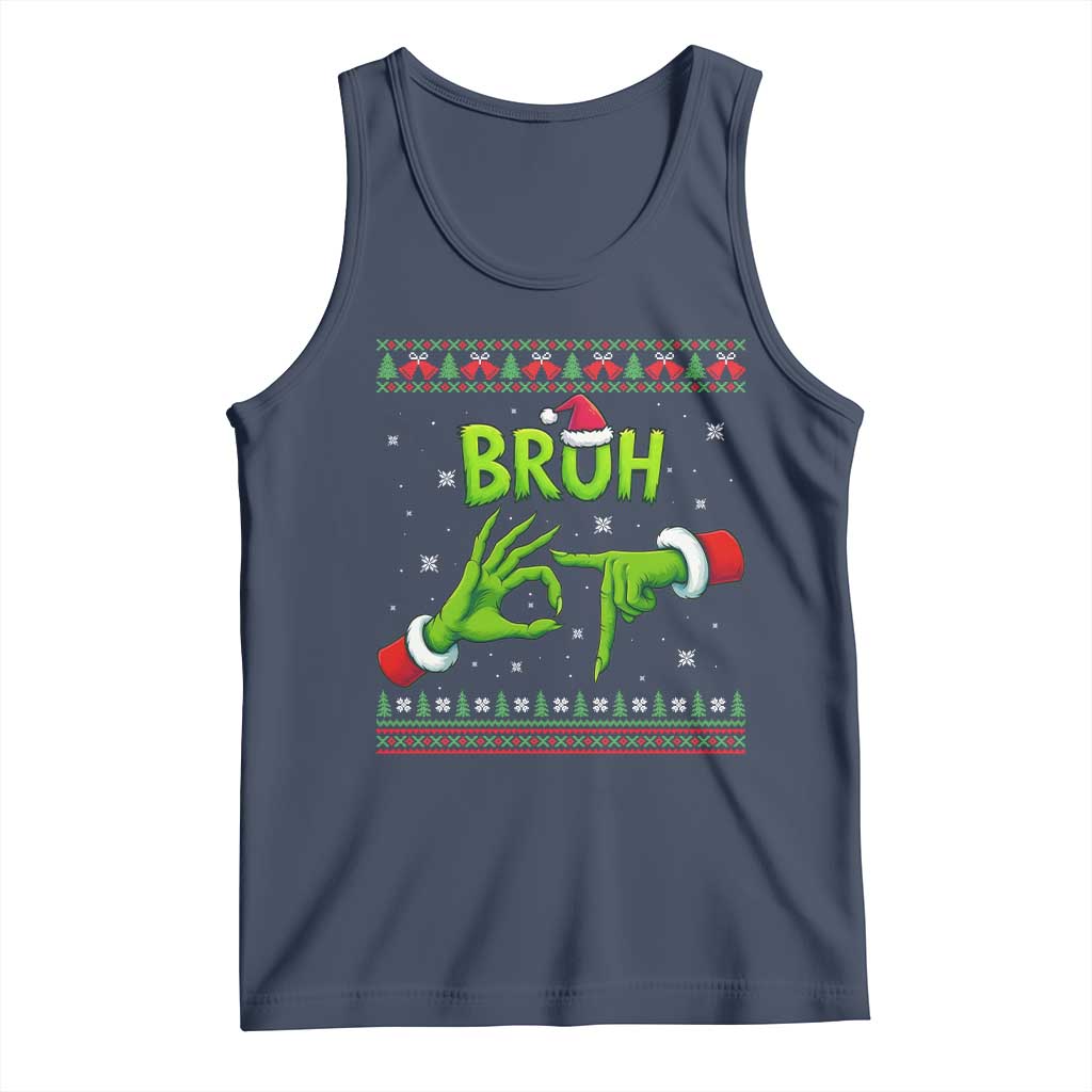 Christmas Bruh 67 Green Hands Meme Tank Top Funny Six Seven Meme Holiday Ugly Sweater - Wonder Print Shop