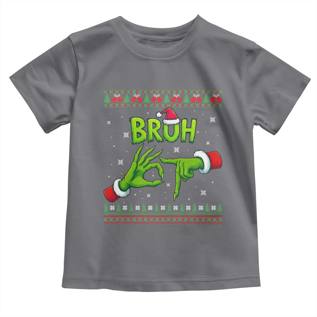Christmas Bruh 67 Green Hands Meme Toddler T Shirt Funny Six Seven Meme Holiday Ugly Sweater - Wonder Print Shop