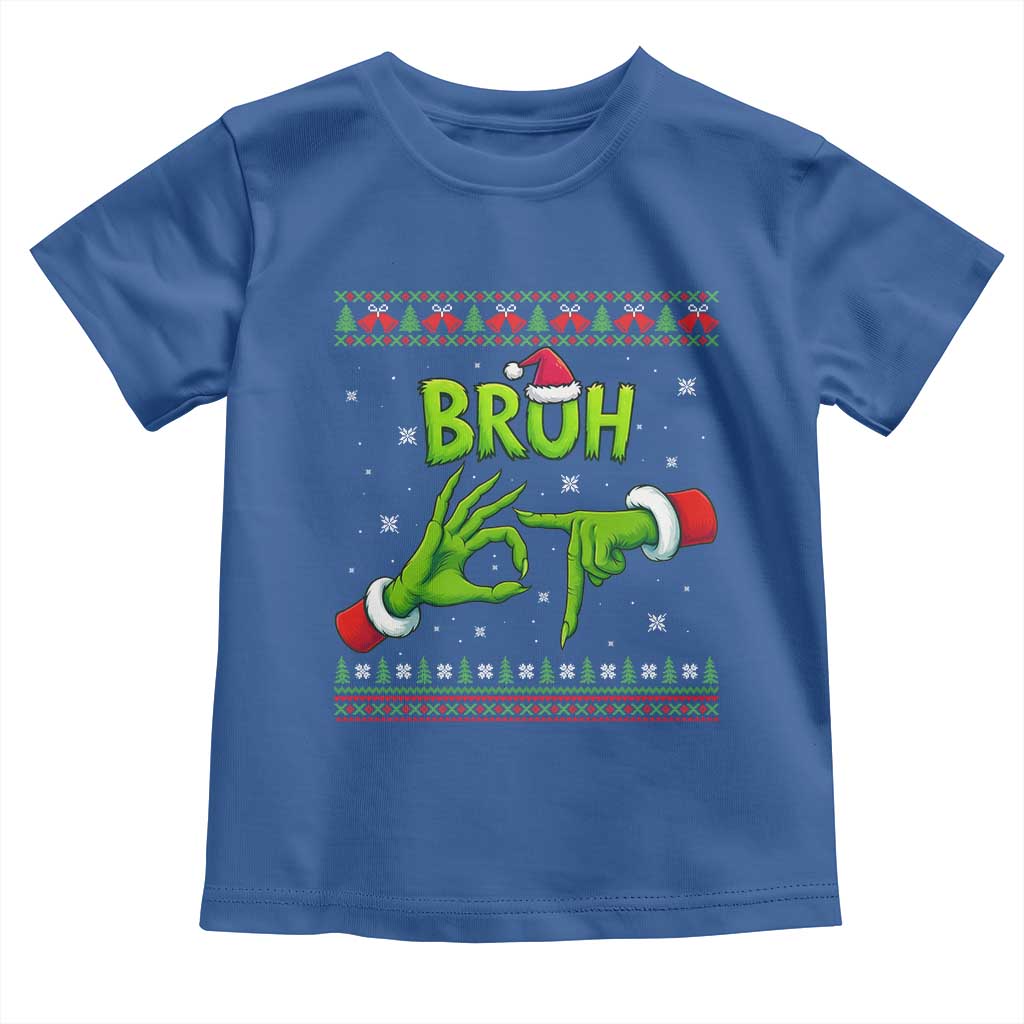 Christmas Bruh 67 Green Hands Meme Toddler T Shirt Funny Six Seven Meme Holiday Ugly Sweater - Wonder Print Shop