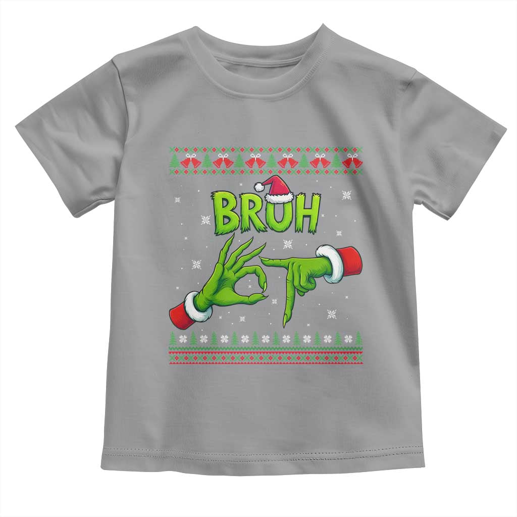 Christmas Bruh 67 Green Hands Meme Toddler T Shirt Funny Six Seven Meme Holiday Ugly Sweater - Wonder Print Shop