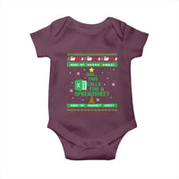 Funny Excel Christmas Tree Baby Onesie This Calls for a Spreadsheet Xmas DIV0 Errors - Wonder Print Shop