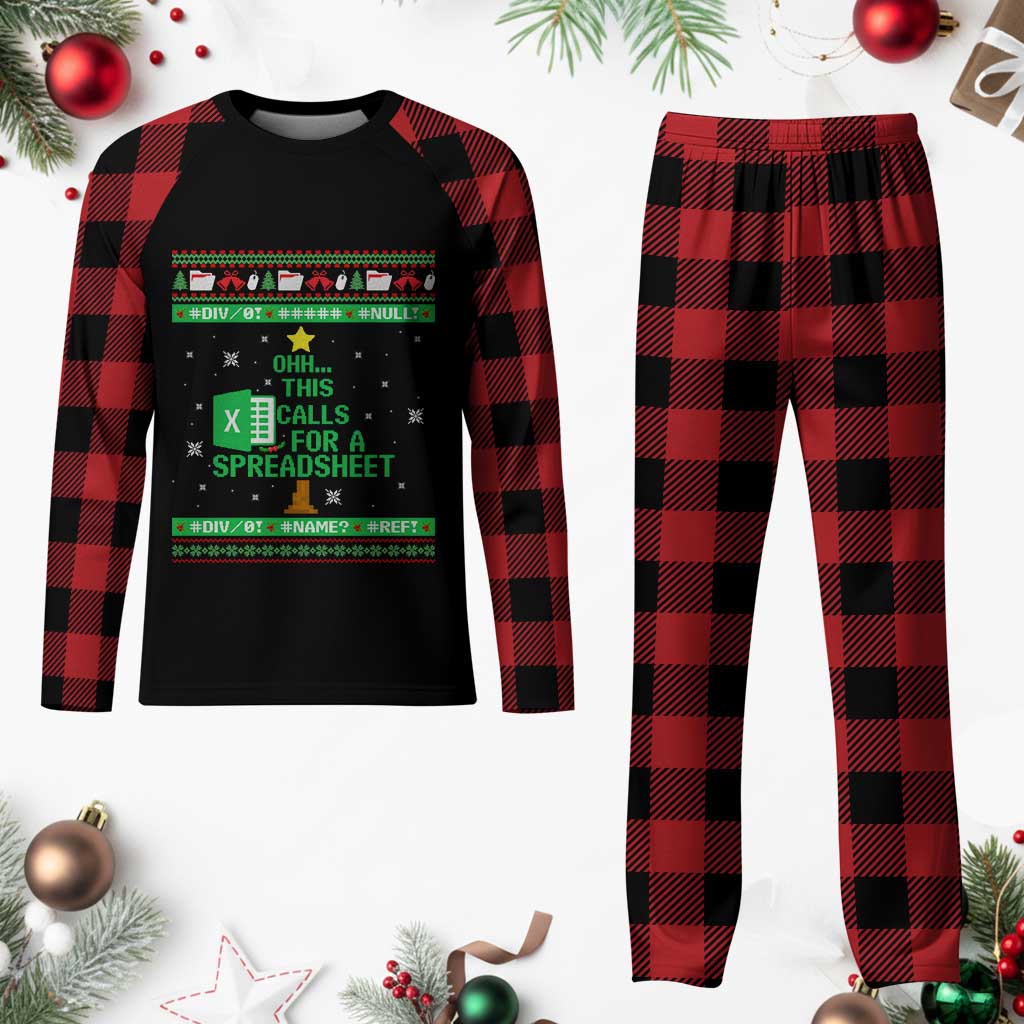 Funny Excel Christmas Tree Plaid Pajama Set This Calls for a Spreadsheet Xmas DIV0 Errors - Wonder Print Shop