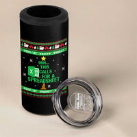 Funny Excel Christmas Tree 4 in 1 Can Cooler Tumbler This Calls for a Spreadsheet Xmas DIV0 Errors - Wonder Print Shop