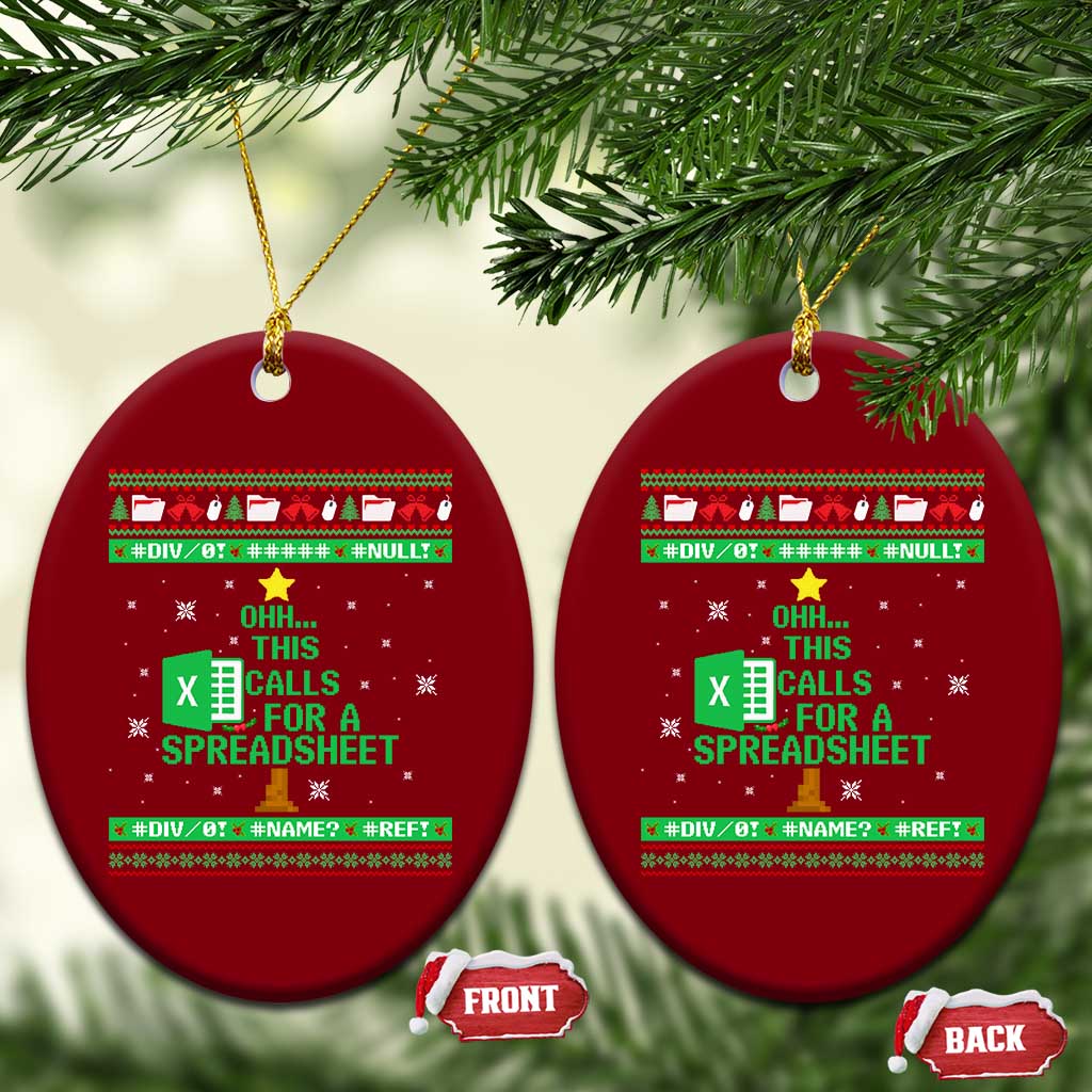 Funny Excel Christmas Tree Ceramic Ornament This Calls for a Spreadsheet Xmas DIV0 Errors - Wonder Print Shop