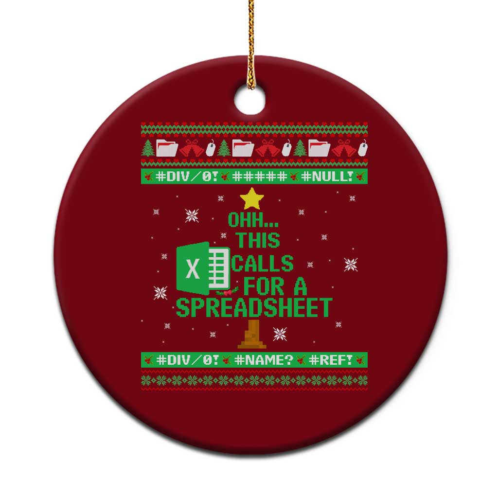Funny Excel Christmas Tree Ceramic Ornament This Calls for a Spreadsheet Xmas DIV0 Errors - Wonder Print Shop