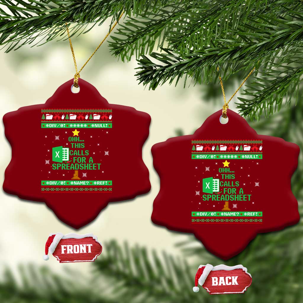 Funny Excel Christmas Tree Ceramic Ornament This Calls for a Spreadsheet Xmas DIV0 Errors - Wonder Print Shop