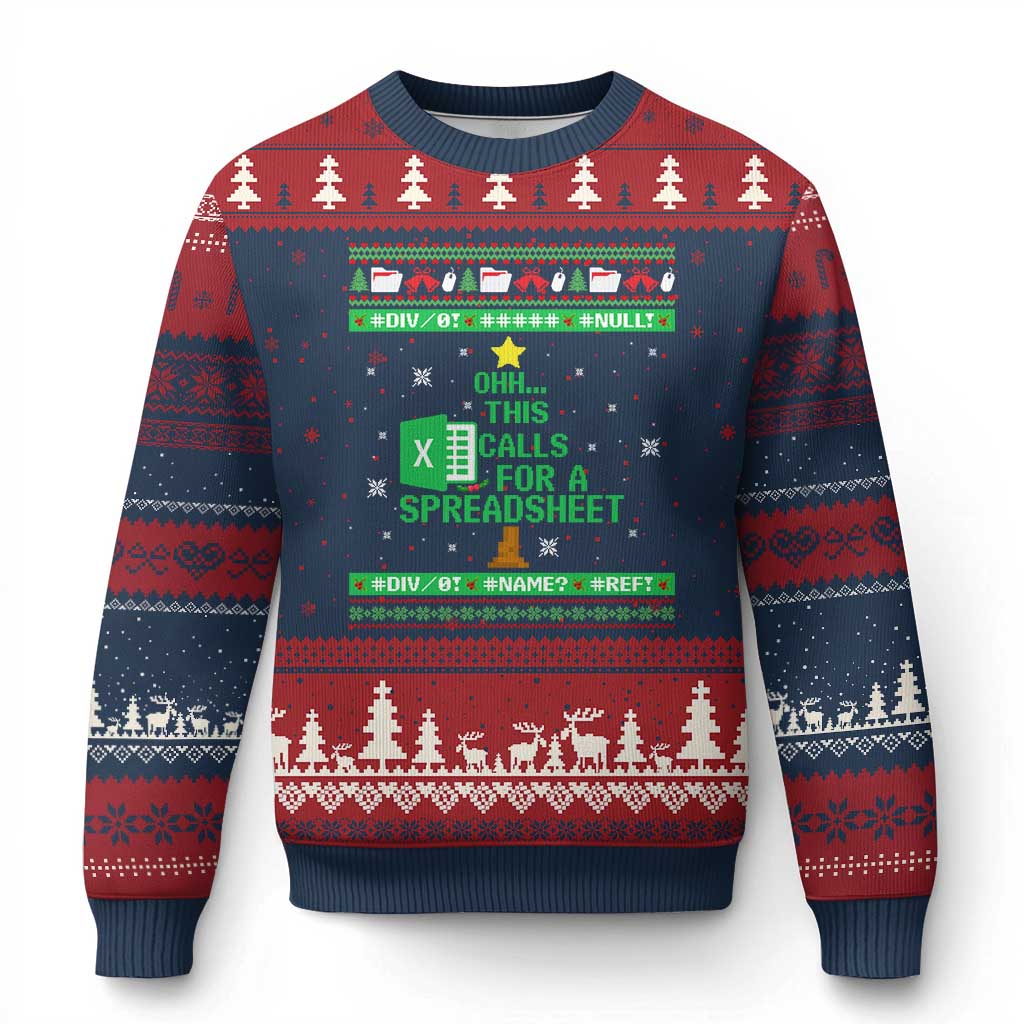 Funny Excel Xmas Tree Ugly Christmas Sweater This Calls for a Spreadsheet Xmas DIV0 Errors - Wonder Print Shop